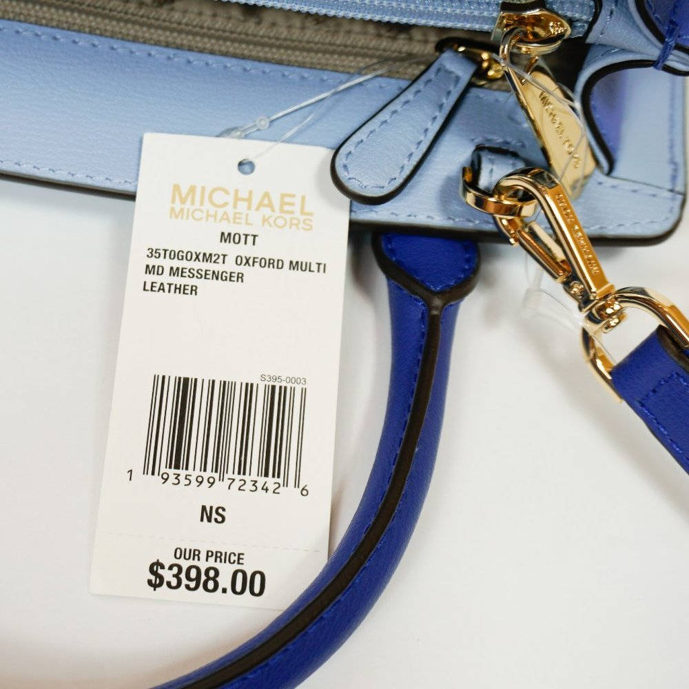 Michael Kors Mott Messenger Bag Blue Multi - Picture 12 of 12